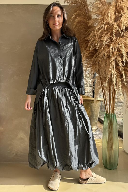 Paloma French Tuck Shirt Charcoal